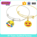 Emoji Charm Expandable Wire Bangle Bracelet